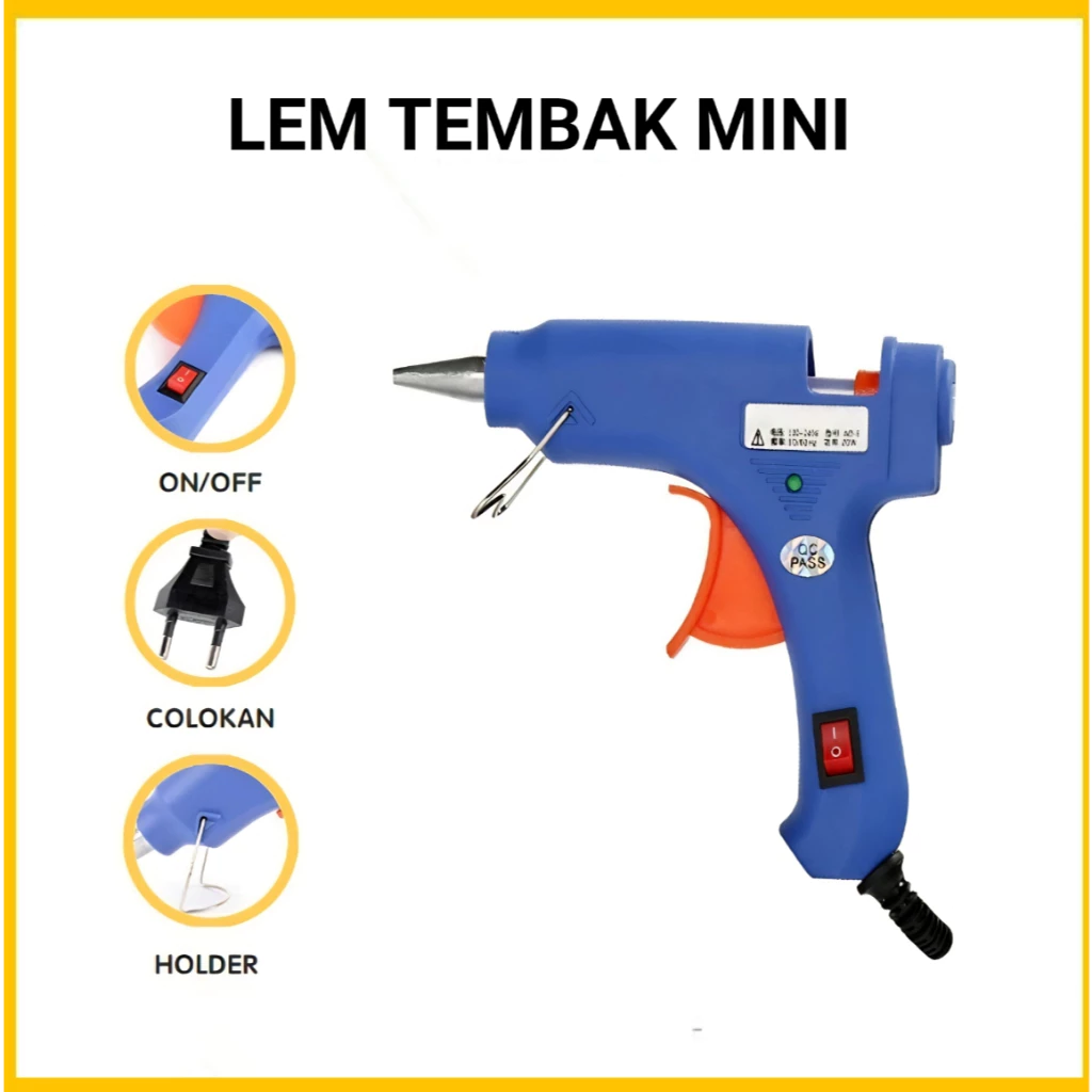 Lem Tembak / Hot Melt Glue Gun On Off 20watt / Glue Gun Mini