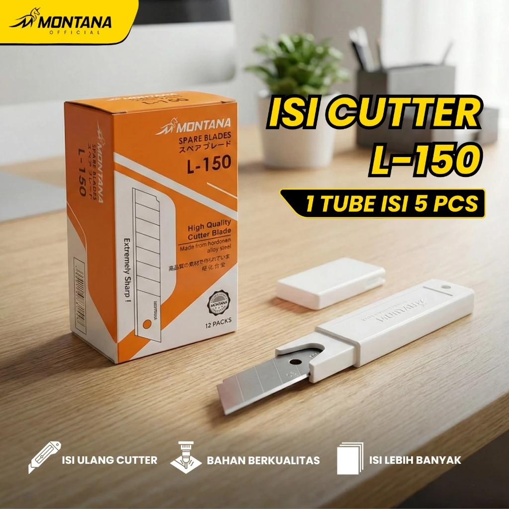 MONTANA Cutter Isi Pisau Pemotong Blade Knife Cutting Blade Refill Serbaguna L-150 1/Refill