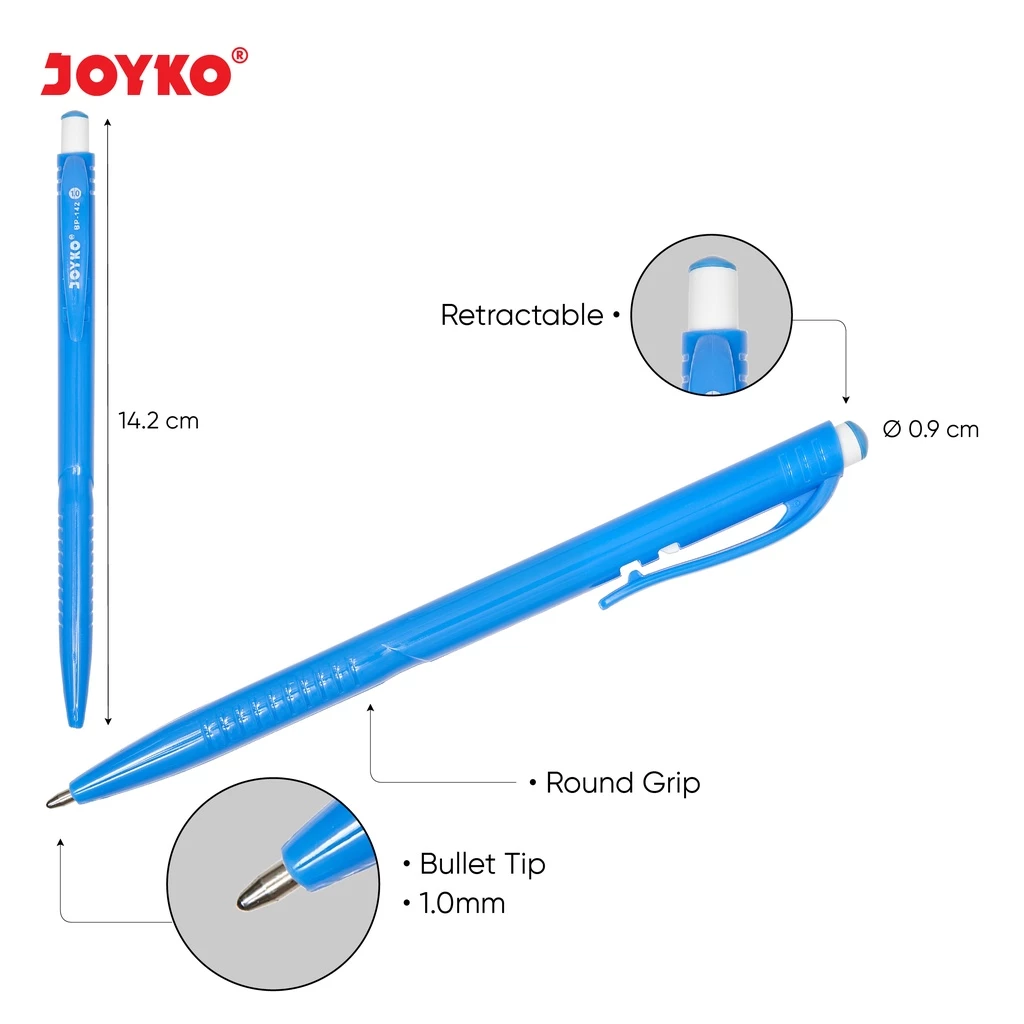 Ball Pen Pulpen Pena Joyko BP-142 1.0 mm Hitam