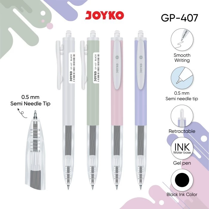 Gel Pen Pulpen Pena Joyko GP-407 0.5 mm